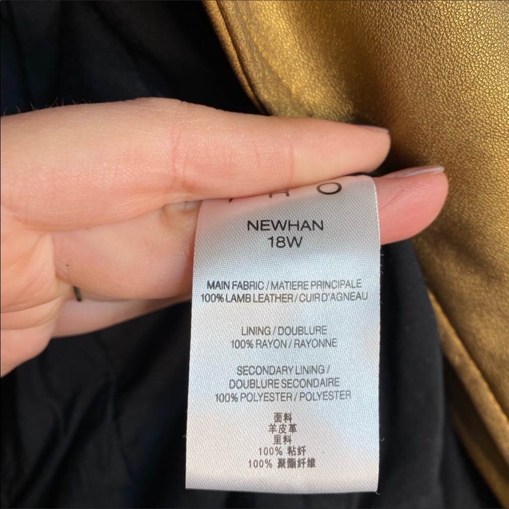 IRO Gold Metallic leather Jacket size 38 - Picture 12 of 12